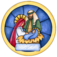 Thumbnail for Wreath Sign, Nativity Scene, Religious Sign, 10