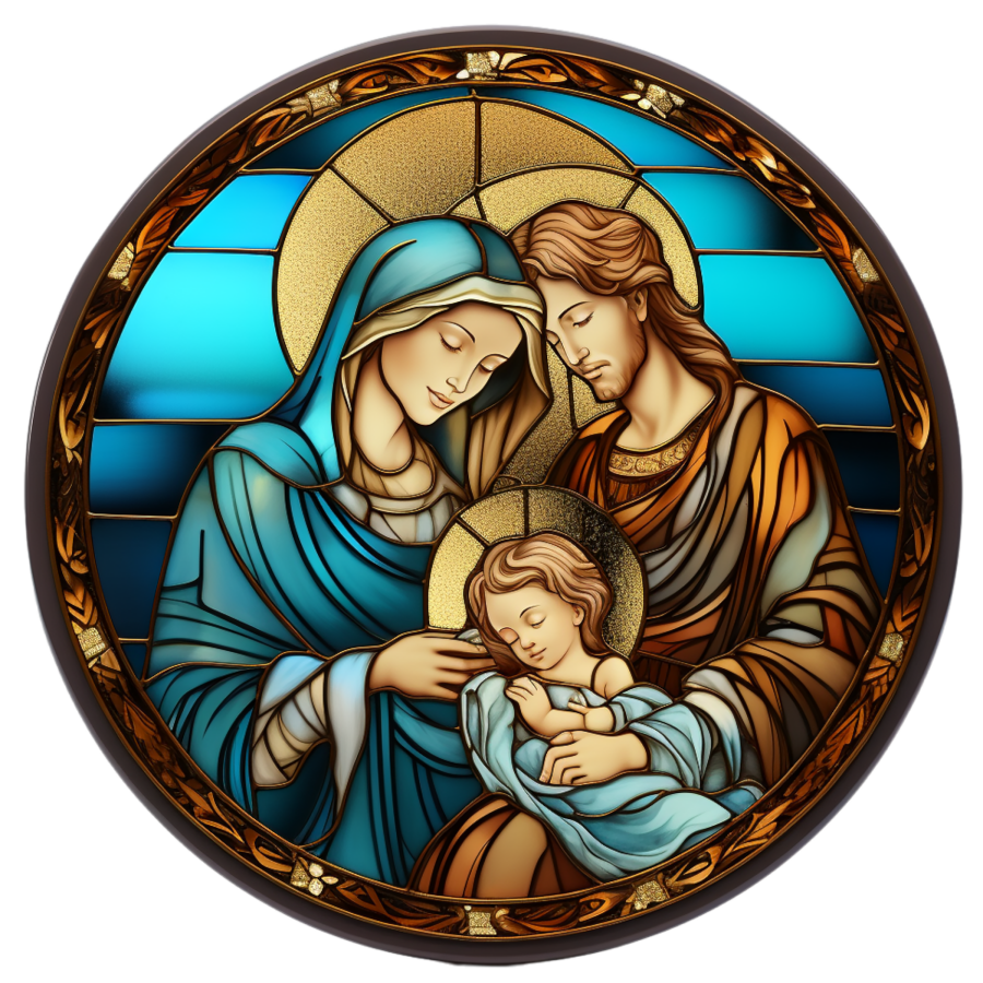 Nativity 3d looking Religious 10" Metal Wreath Sign - DECOE-4810
