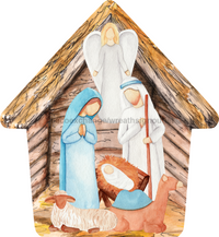 Thumbnail for Nativity Christmas Nativity 22" Wood Door Hanger - DECOE-W-90078-DH