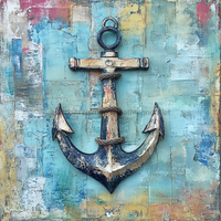 Thumbnail for Nautical Sign, Anchor Sign, DCO-02604, Sign For Wreath, 10x10