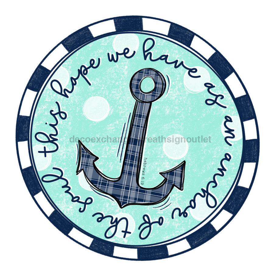 Nautical Anchor 22" Wood Door Hanger - DECOE-W-287-DH
