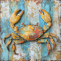 Thumbnail for Nautical Sign, Crab Sign, DCO-02539, Sign For Wreath, 10x10