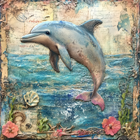 Thumbnail for Nautical Sign, Dolphin Sign, DCO-02543, Sign For Wreath, 10x10