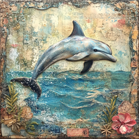 Thumbnail for Nautical Sign, Dolphin Sign, DCO-02545, Sign For Wreath, 10x10