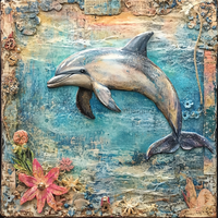 Thumbnail for Nautical Sign, Dolphin Sign, DCO-02546, Sign For Wreath, 10x10