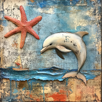 Thumbnail for Nautical Sign, Dolphin Sign, DCO-02553, Sign For Wreath, 10x10