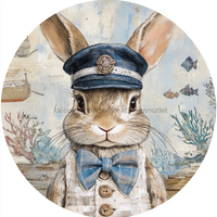 Thumbnail for Nautical Sign, Easter, Bunny Sign, DCO-02611, Sign For Wreath, 10