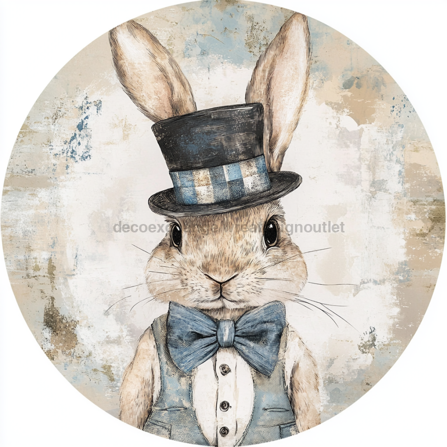 Nautical Sign, Easter, Bunny Sign, DCO-02615, Sign For Wreath, 10" Metal Sign