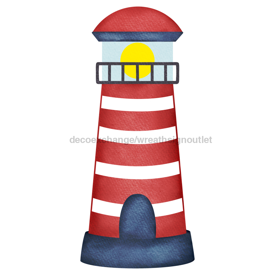 Nautical Light House 22" Wood Door Hanger - DECOE-W-0157-DH