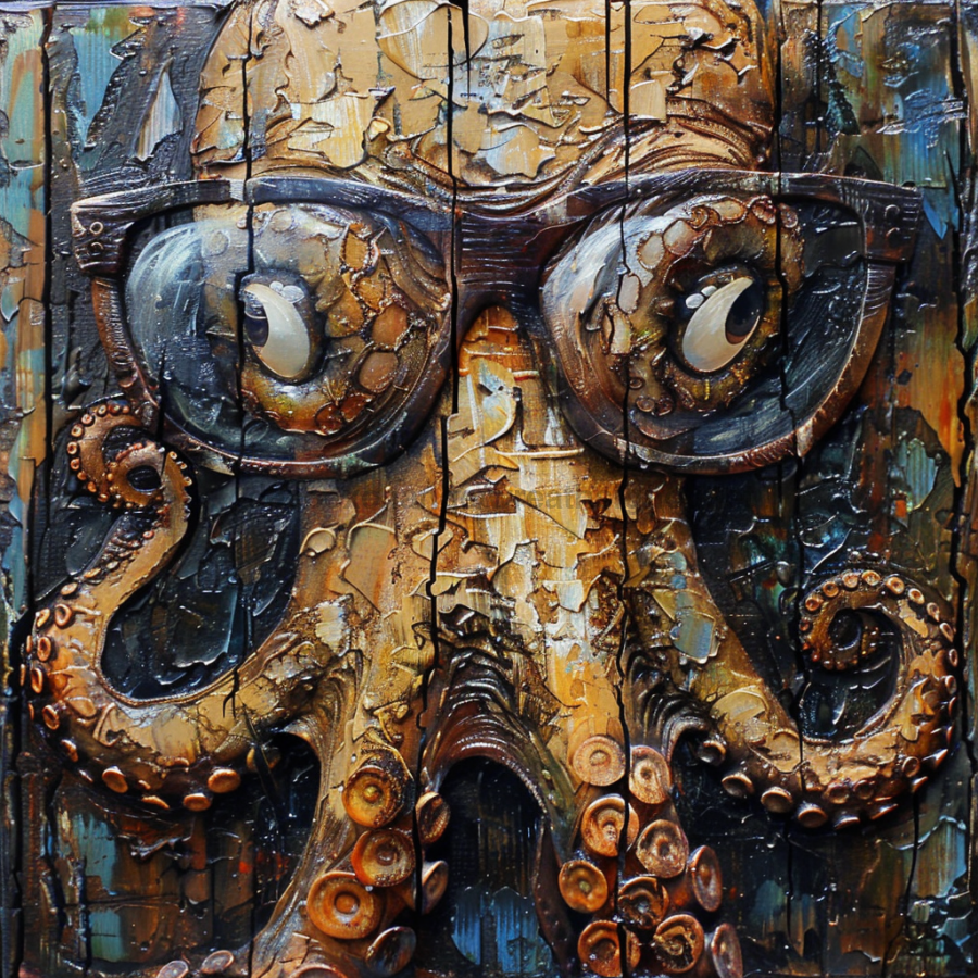 Nautical Sign, Octopus Sign, DCO-02620, Sign For Wreath, 10x10" Metal Sign