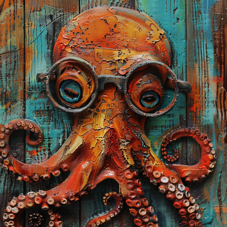 Nautical Sign, Octopus Sign, DCO-02623, Sign For Wreath, 10x10" Metal Sign