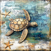 Thumbnail for Nautical Sign, Sea Turtle Sign, DCO-02566, Sign For Wreath, 10x10