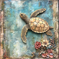 Thumbnail for Nautical Sign, Sea Turtle Sign, DCO-02568, Sign For Wreath, 10x10