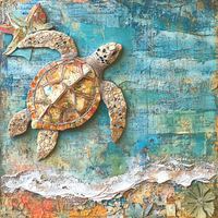 Thumbnail for Nautical Sign, Sea Turtle Sign, DCO-02571, Sign For Wreath, 10x10