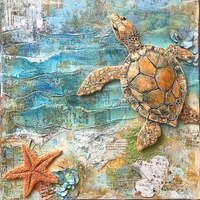 Thumbnail for Nautical Sign, Sea Turtle Sign, DCO-02575, Sign For Wreath, 10x10