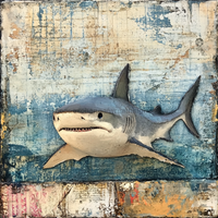 Thumbnail for Nautical Sign, Shark Sign, DCO-02582, Sign For Wreath, 10x10