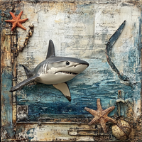 Thumbnail for Nautical Sign, Shark Sign, DCO-02589, Sign For Wreath, 10x10