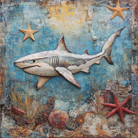 Thumbnail for Nautical Sign, Shark Sign, DCO-02591, Sign For Wreath, 10x10