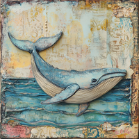 Thumbnail for Nautical Sign, Whale Sign, DCO-02595, Sign For Wreath, 10x10