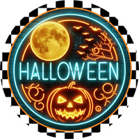 Thumbnail for Neon Halloween Sign, DECOE-5276-D, Sign For Wreath, 10