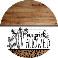 Thumbnail for No Pricks Allowed Door Hanger Dco-01550-Dh 18’ Round Wood