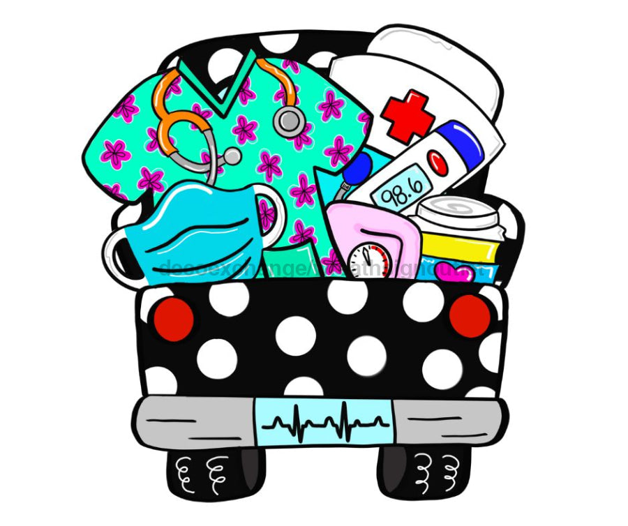 Nursing Sign, Nurse Truck, Medical Sign, wood sign, CR-W-061 - DecoExchange¬Æ