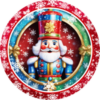Thumbnail for Nutcracker Christmas 10" Metal Wreath Sign - DECOE-4815