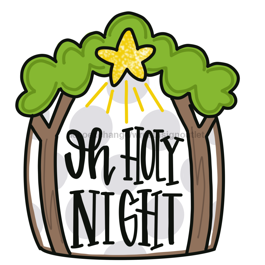 Oh Holy Night Door Hanger Mj-W-00043 22‚Äô Wood