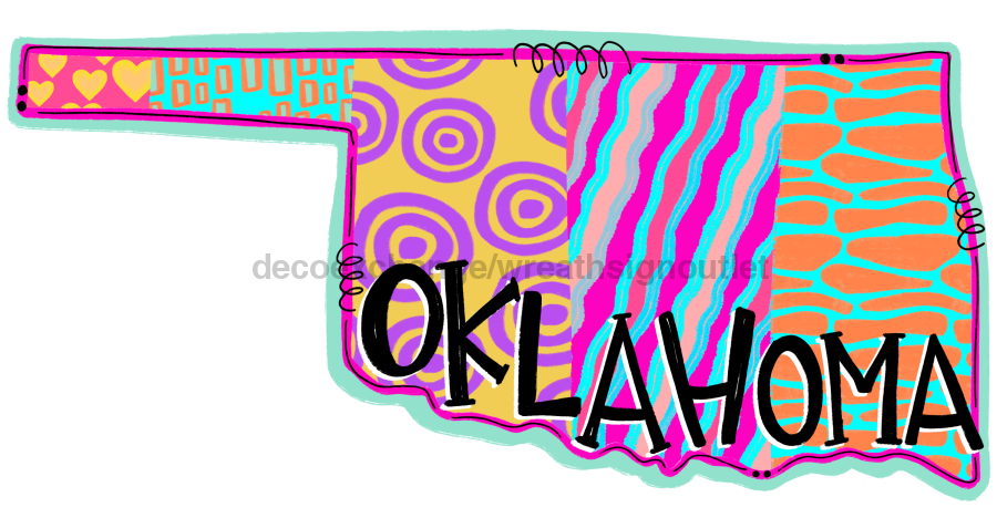 Oklahoma State 22" Wood Door Hanger - DECOE-W-0146-DH