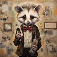 Thumbnail for Opposum With Glasses Sign Funny Animal Wall Art Dco-01157 For Wreath 10X10 Metal
