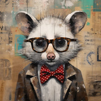 Thumbnail for Opposum With Glasses Sign Funny Animal Wall Art Dco-01159 For Wreath 10X10 Metal