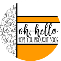 Thumbnail for Orange Ghost Door Hanger, Hello Brought Boos Door Hanger, DCO-01967-DH, 18