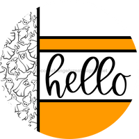 Thumbnail for Orange Ghost Door Hanger, Hello Door Hanger, DCO-01969-DH, 18