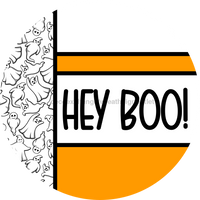 Thumbnail for Orange Ghost Door Hanger, Hey Boo Door Hanger, DCO-01966-DH, 18