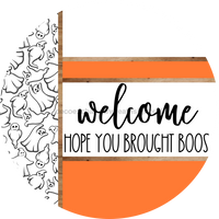 Thumbnail for Orange Ghost Door Hanger, Welcome Brought Boos Door Hanger, DCO-01938-DH, 18