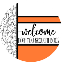 Thumbnail for Orange Ghost Door Hanger, Welcome Brought Boos Door Hanger, DCO-01956-DH, 18