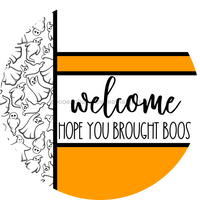 Thumbnail for Orange Ghost Door Hanger, Welcome Brought Boos Door Hanger, DCO-01968-DH, 18