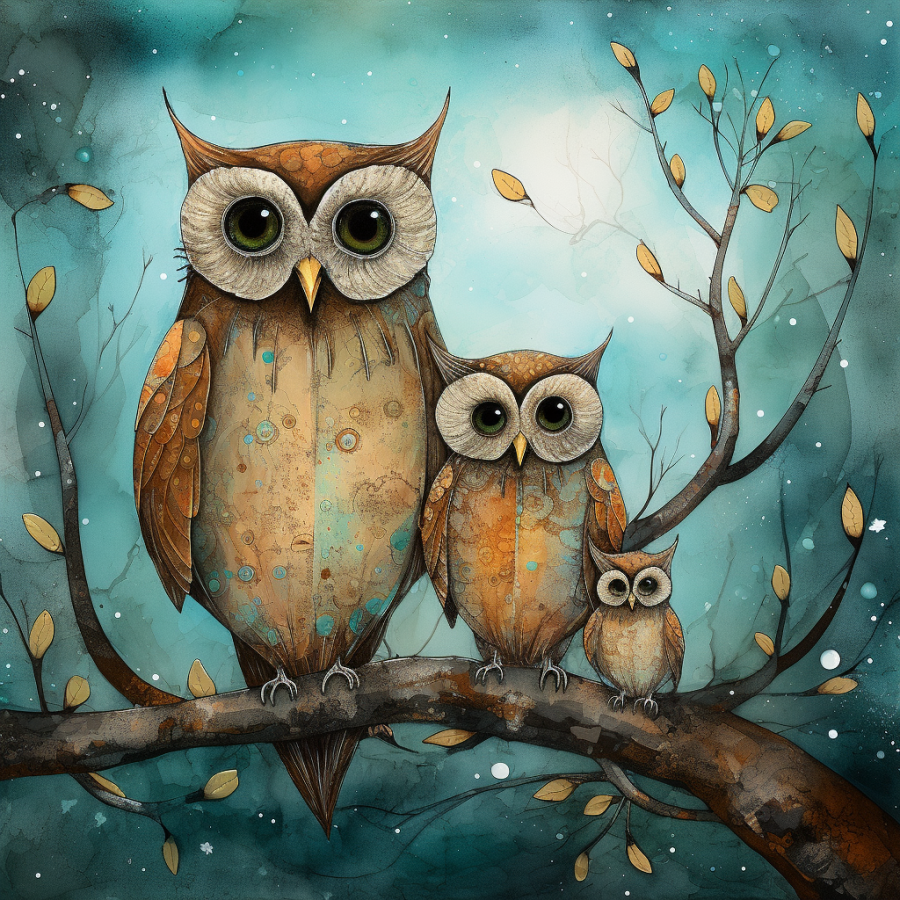 Owl Floral 10x10" Metal Wreath Sign - OAW-0072