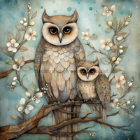 Thumbnail for Owl Floral 10x10" Metal Wreath Sign - OAW-0073
