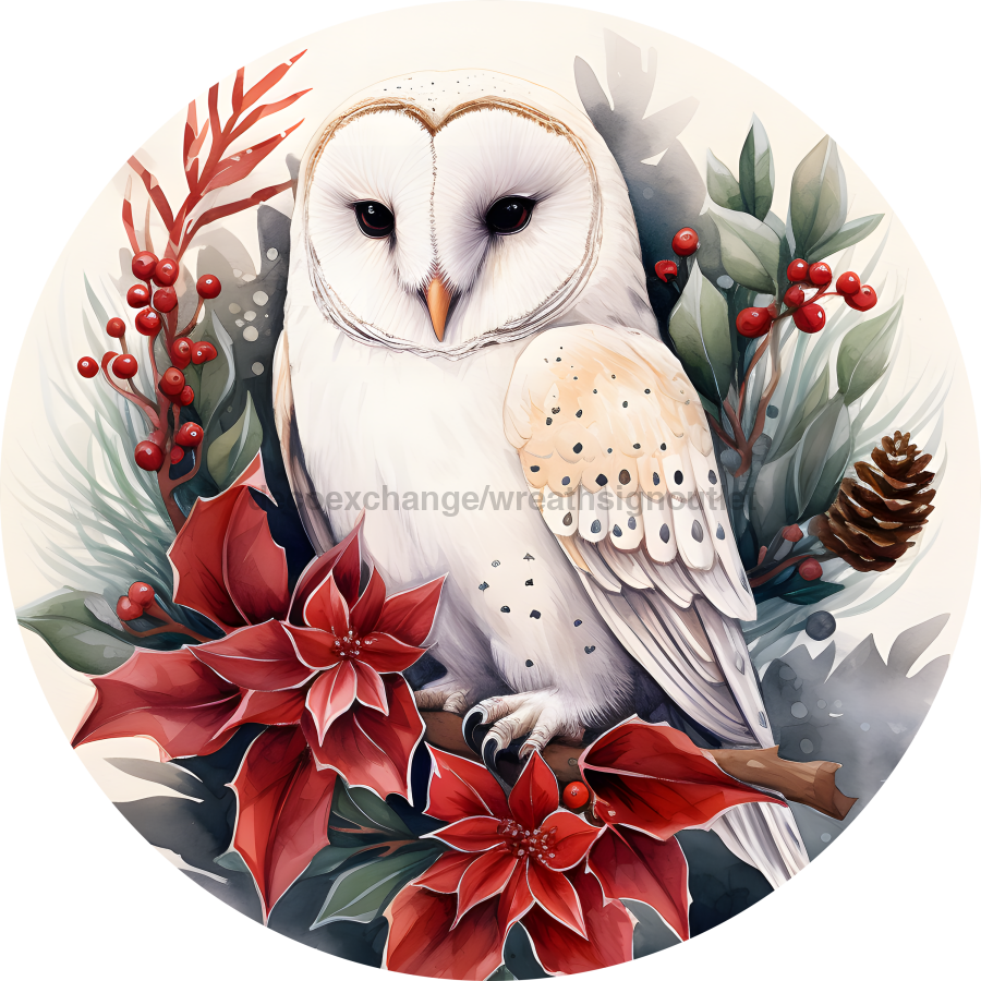 Owl Winter 10" Metal Wreath Sign - DECOE-4685