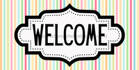 Thumbnail for Pastel Stripe Welcome Sign, DCO-01248, Sign For Wreath, 6x12