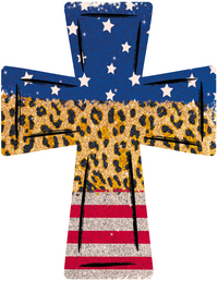 Thumbnail for Patriotic Cross 22" Wood Door Hanger - DECOE-W-698-DH
