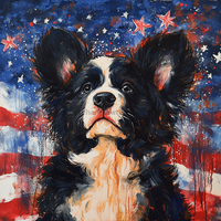 Thumbnail for Patriotic Dog Sign, DCO-13362, Sign For Wreath, 10x10