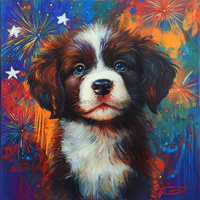 Thumbnail for Patriotic Dog Sign, DCO-13368, Sign For Wreath, 10x10