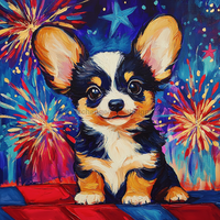 Thumbnail for Patriotic Dog Sign, DCO-13399, Sign For Wreath, 10x10