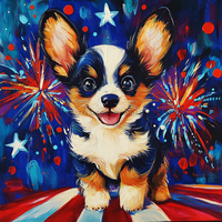 Thumbnail for Patriotic Dog Sign, DCO-13402, Sign For Wreath, 10x10