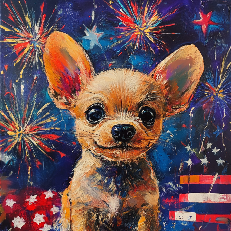 Patriotic Dog Sign, DCO-13408, Sign For Wreath, 10x10" Metal Sign