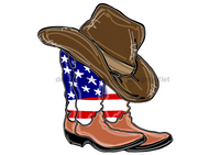 Thumbnail for Patriotic Boots 22" Wood Door Hanger - DECOE-W-844-DH