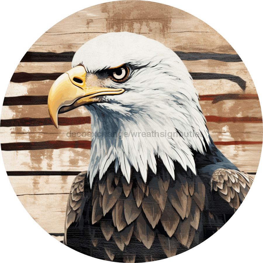 Patriotic Door Hanger Eagle Sign Dco-00877-Dh For Wreath 18 Round