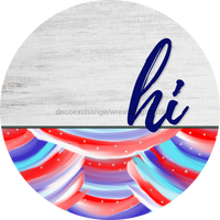 Thumbnail for Patriotic Door Hanger Hi Dco - 01443 - Dh 18’ Round Wood